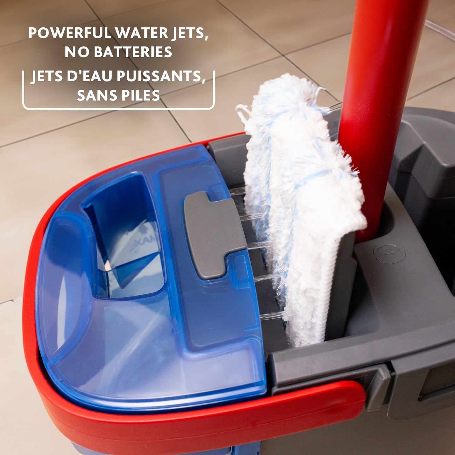 Vileda H2prO Flat Mop & Bucket Set, Clean/Dirty Water Separation, Reusable Microfiber Head, Safe on All Floors