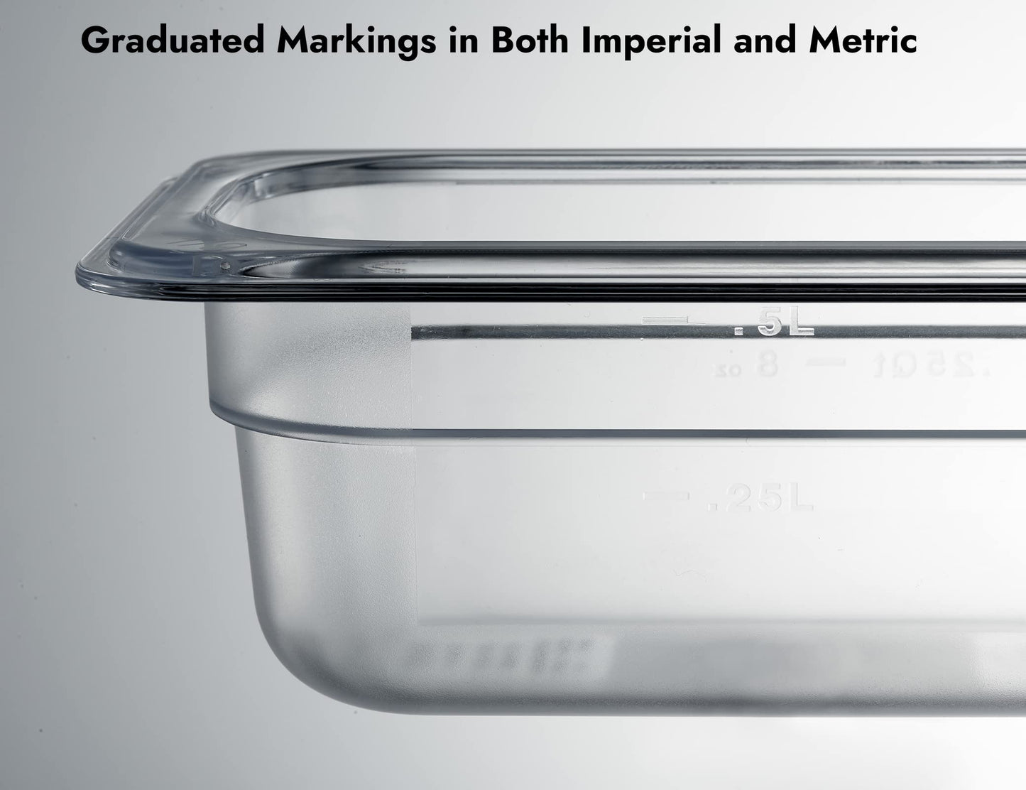 CURTA 6-Pack 1/2 Size 2.5" Deep NSF Polycarbonate Food Pans | Dishwasher & Freezer Safe Clear Container for Prep Tables, Buffet, Salad Bar, Commercial & Home Kitchen