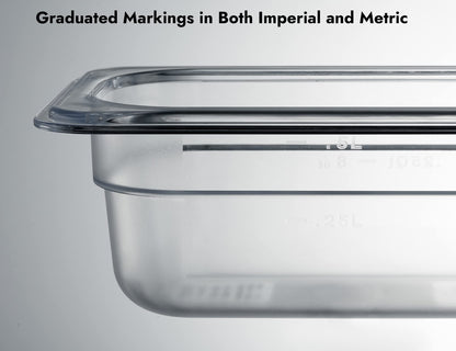 CURTA 6-Pack 1/2 Size 2.5" Deep NSF Polycarbonate Food Pans | Dishwasher & Freezer Safe Clear Container for Prep Tables, Buffet, Salad Bar, Commercial & Home Kitchen