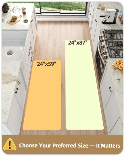 Color&Geometry Kitchen Floor Mats Anti Fatigue, Cushioned Boho Rugs,Waterproof Non Slip Kitchen Runner for Sink, Standing Mats for Office,24"x59",Oatmeal