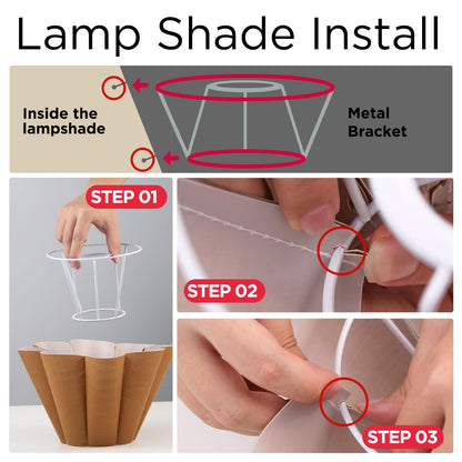 KUNJOULAM Cute Small Table Lamp, Modern Bedside Nightstand Lamp with Coffee Fabric Lampshade, Metal Base for Bedroom Home Office Decor (Without Buld)