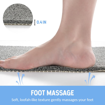 Hargiis Non-Slip Bathtub Mat, Anti Slip Shower Mat, Fast Drying Bathtub Mats, Foot Scrubber Mat, Anti Slip Mat for Tub, Floor, Bathroom, Kitchen, Home, Hotel (Grey 71"×24")