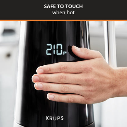 KRUPS Smart Temp Electric Kettle: 1.7L Capacity, 5 Precise Temperature Settings, Digital Display, Cool-Touch Exterior, Cordless Design for Tea and Coffee Lovers