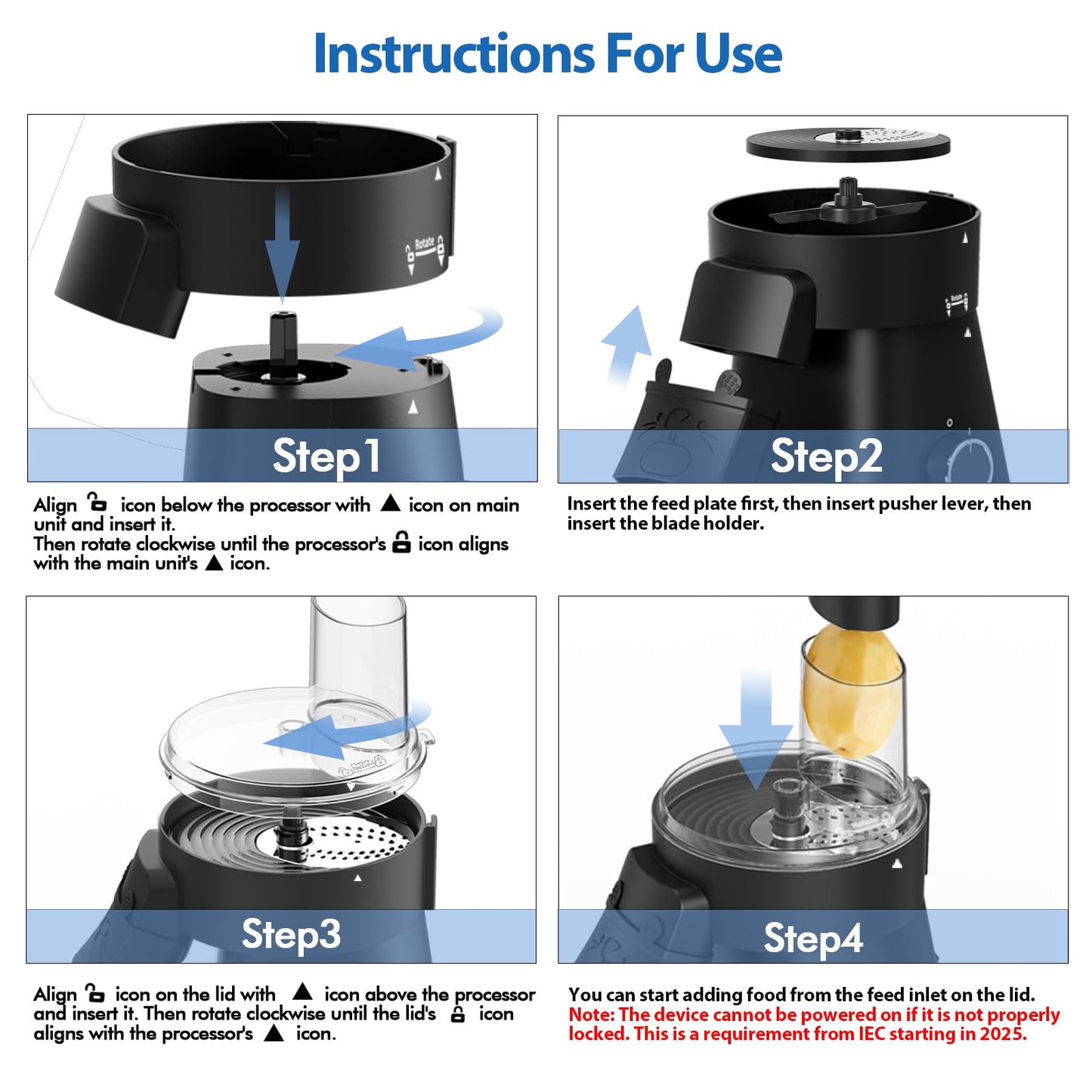 Electric Cheese Grater Salad Shooter, 6-In-1 Electric Slicer For Home Kitchen,One-Touch Easy Control,With Safety Push Bar Cheese Grater Electric For Zucchini,Cheese,Vegetable