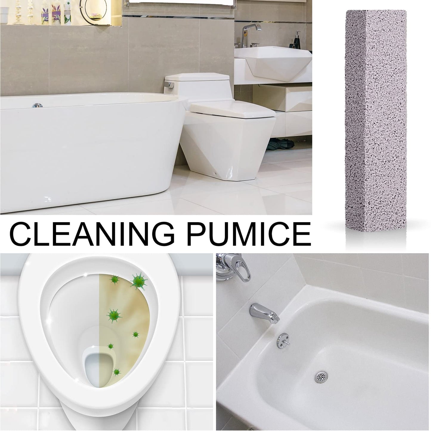 Chinco 72 Pack Pumice Stick for Cheaning, Pumice Scouring Stone Pad Removing Stain Grime Without Leaving Scratches for Kitchen Oven Stove Home Bathroom Toilet Pool House Cleaning Supplies