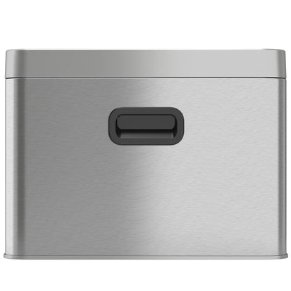 ITouchless 5.3 Gallon / 20L Slim Dual Compartment Open Top Trash Can and Recycle Bin – Rectangular Stainless Steel Wastebasket for Kitchen, Home, Office, Cubicle, Breakroom, Garage