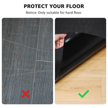 FURKIT Vinyl Floor Mat for Home, Black Waterproof Area Mat for Under Dining Room Table, Sturdy Plastic Rug Protector for Kitchen, Living Room, Yard, Garage, Large Baby Play Mat (4'×6')