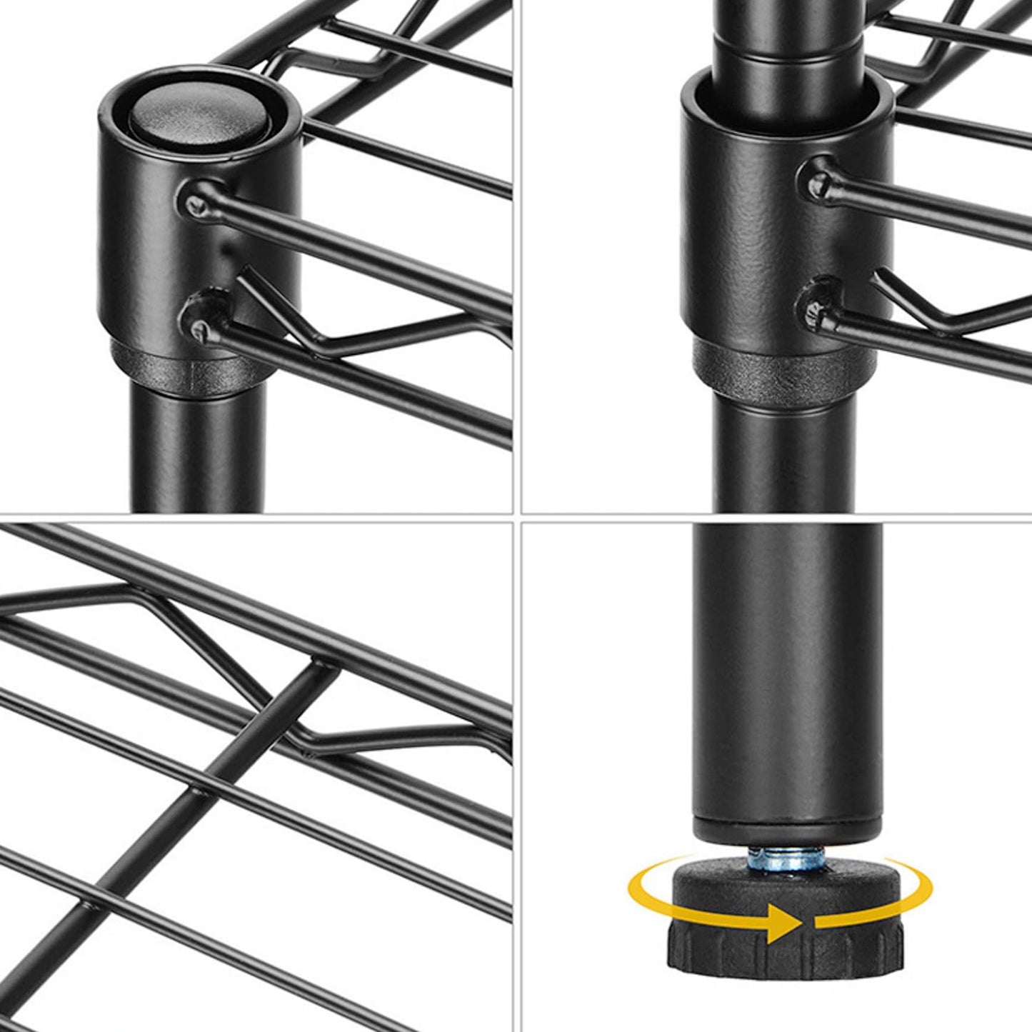 Standing Shelving Units, 36" W x 14" D x 32" H Metal Storage Shelves, Adjustable Carbon Steel Wire Shelving Rack Display Shelf for Garage Bathroom Kitchen Home Office (3-Tiers, Black)