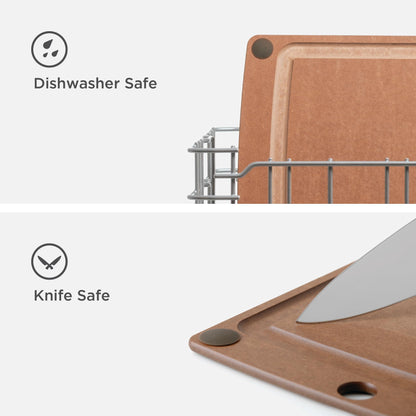 All-in-One 14.5" × 11.25" Cutting Board in Nutmeg