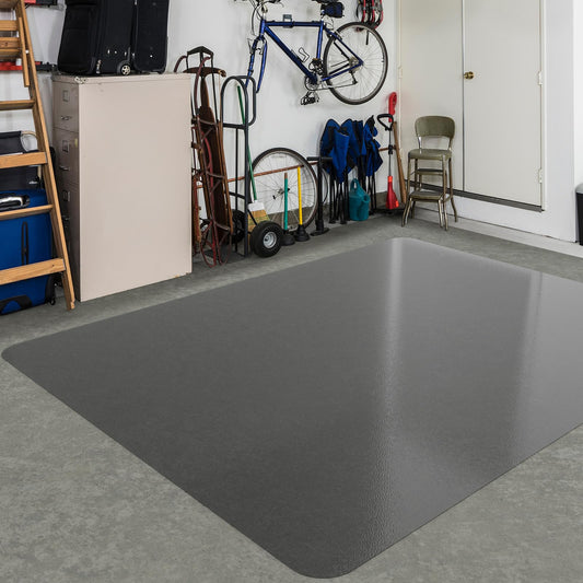 Area Floor Mat for Home, 4'×6' Translucent Black No Slip Waterproof Vinyl Area Rug for Hard Floor, Spill Resistant Floor Protector Cover for Kitchen, Easy Clean Splat Mat for Under High Chair