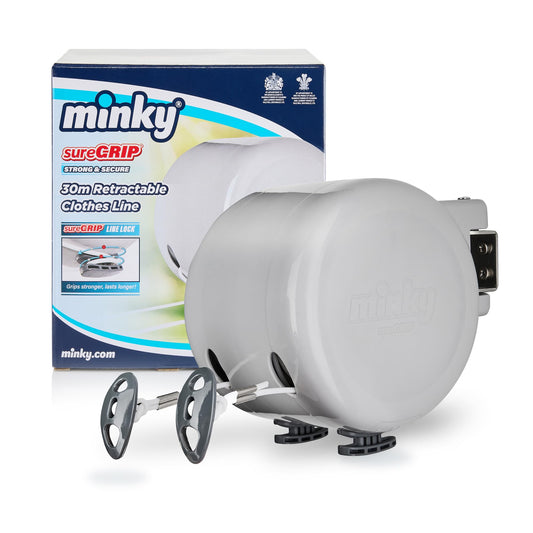 Minky Outdoor Retractable Clothesline, 98 Feet Drying Space