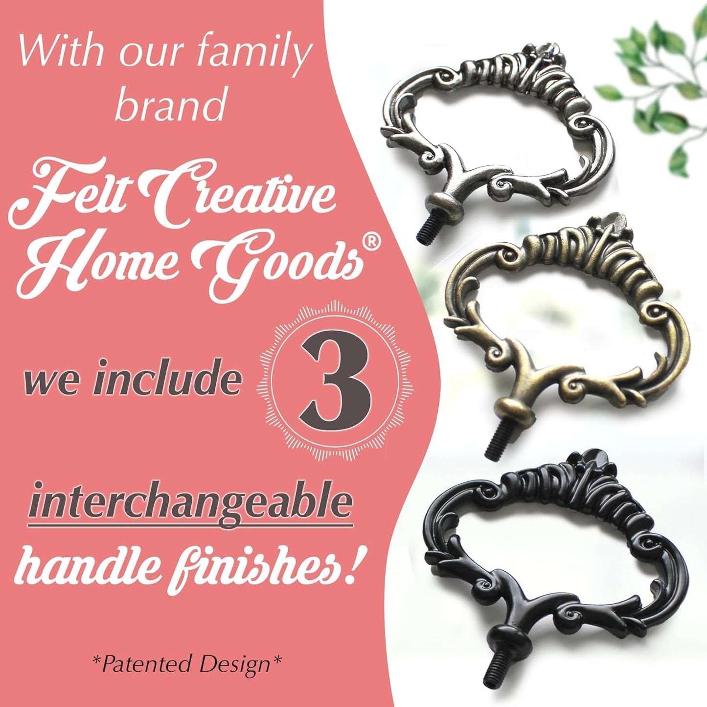 2 Tiered Tray Wooden Serving Stand by Felt Creative Home Goods. Small Beaded Tray for Home Decor Display Farmhouse Country Decoration Kitchen or Dining. Includes 3 Finial Custom Handles (Black)
