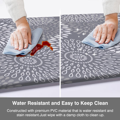 LuxStep Kitchen Mat Cushioned Rugs Anti-Fatigue Mats for Kitchen Floor,Waterproof Non-Slip Mats and Rugs Set for Office,Floor,Laundry 17.3"×30"+17.3"×70",Grey