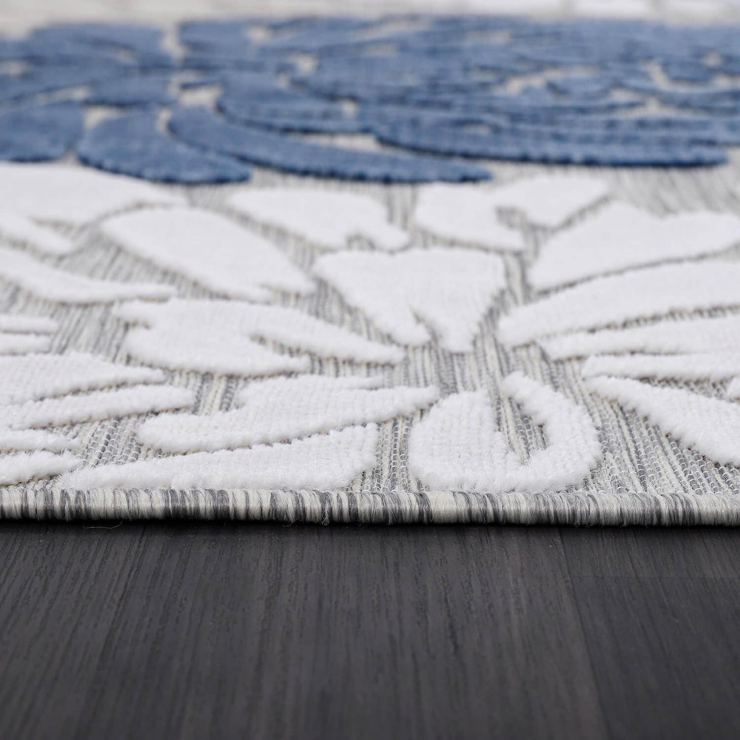 Luul Home Floral Indoor Outdoor Runner Rugs 2x7 Entryway Rug, Kitchen, Hallway Rug Washable Stain Resistant Outside Carpet Blue 2 x 7