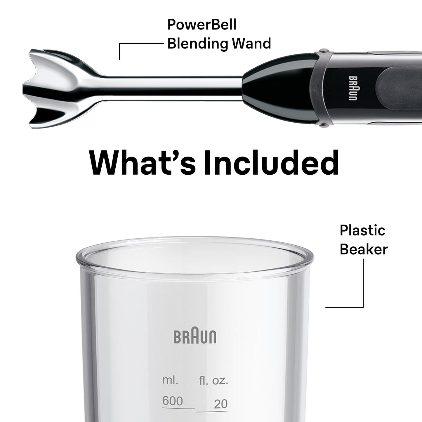 Braun MQ5000 Vario Hand Blender Stick – 21-Speed Handheld Immersion Blender with Turbo Boost, Stainless Steel Blades, SplashControl, EasyClick System, 400W, Hand Blenders for Smoothies