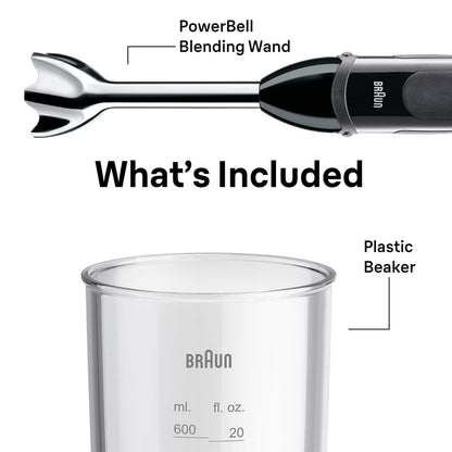 Braun MQ5000 Vario Hand Blender Stick – 21-Speed Handheld Immersion Blender with Turbo Boost, Stainless Steel Blades, SplashControl, EasyClick System, 400W, Hand Blenders for Smoothies