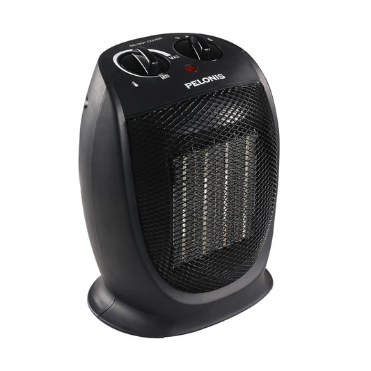 PELONIS 1500W Portable Ceramic Space Heater, Quiet, All-Season, Tip-Over & Overheat Protection, Black, 9"