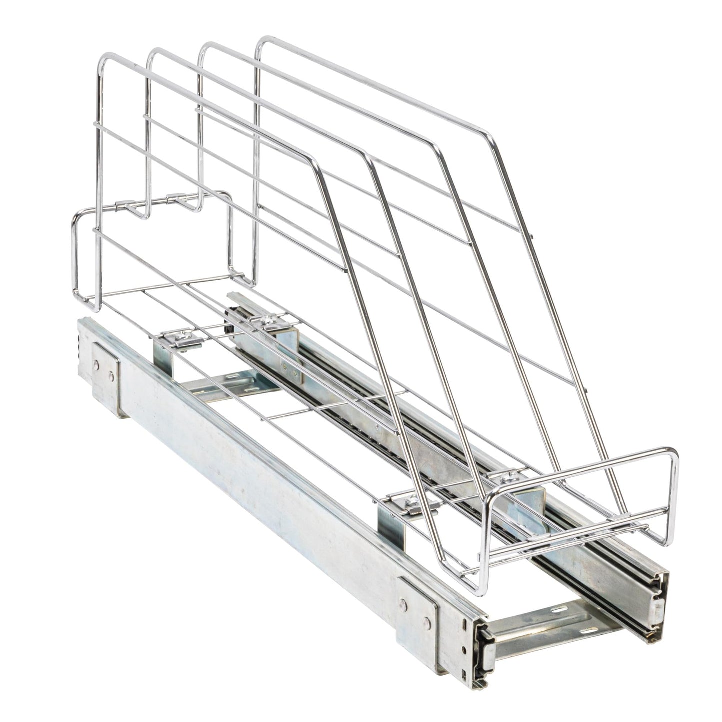 Household Essentials Glidez Multipurpose Chrome-Plated Steel Pull-Out/Slide-Out Storage Organizer for Cookware and Bakeware - Fits Standard Size Cabinet or Shelf, Chrome