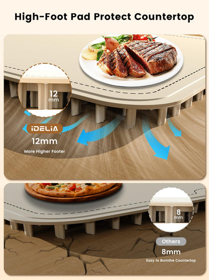 Food Warming Mat Electric Heating - Portable Silicone Warming Tray with 7 Temperature Settings and 8 Hours Timer for Party Buffet Home Travel Kitchen (23.6"x15",Beige)