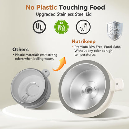 Upgraded 10-in-1 Nut Milk Maker Machine with Stainless Steel Lid, 40oz Soy Milk Maker for Almond, Oat, Coconut, Juice, Plant Based Milk Maker Blender with 18H Delay/Keep Warm/Self Cleaning