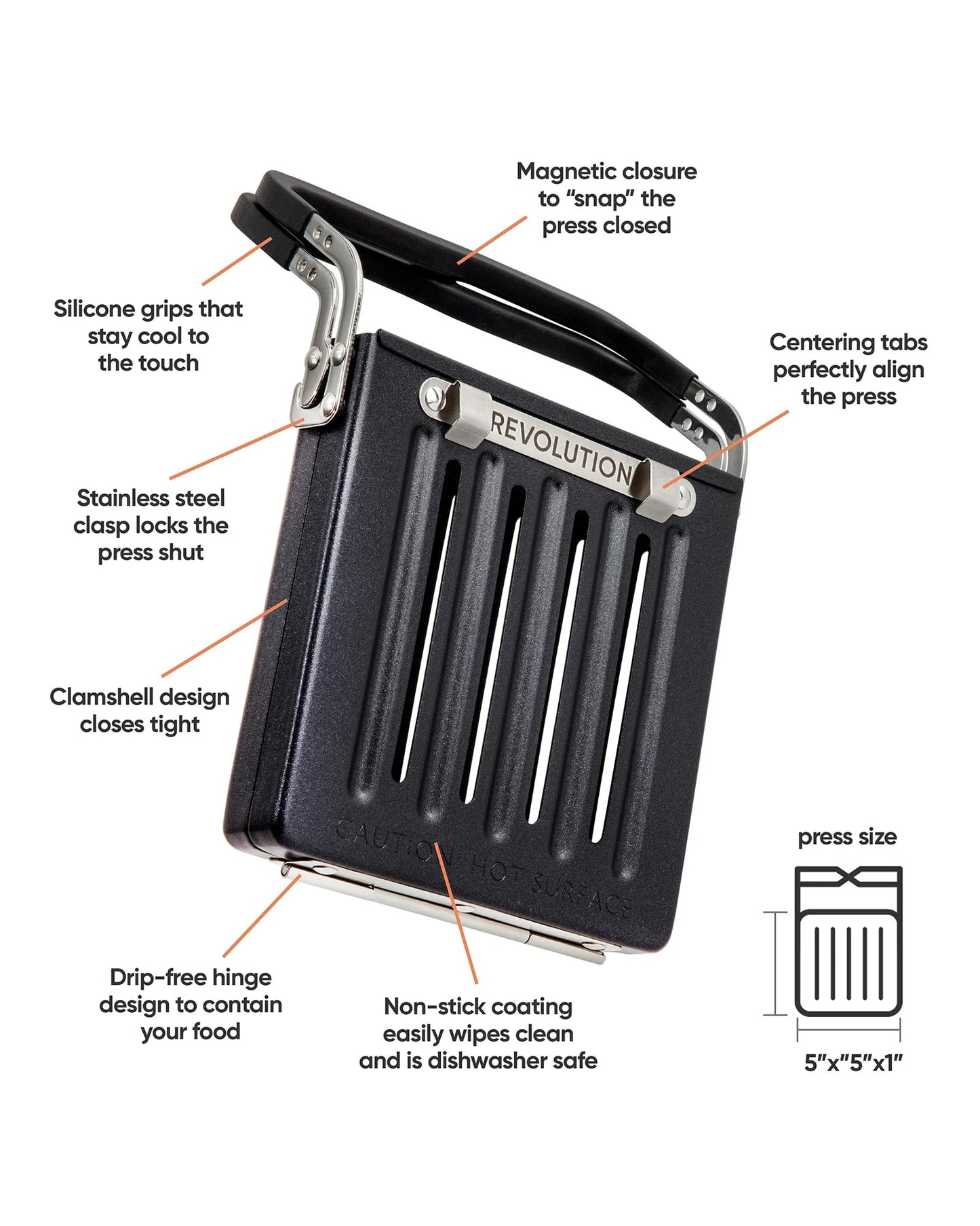 Revolution Toastie Press (Works With All Toasters) Conveniently Toast Delicious Grilled Cheeses, Quesadillas, and Paninis in Your Toaster