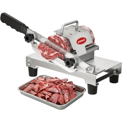 ARINOO Manual Frozen Meat Slicer,Stainless Steel Meat Cutter Beef Mutton Roll Bacon Sausage and Cheese Slicing Machine for Home Cooking,Food slicer BBQ,Salad,and Sandwich slicing easy to use