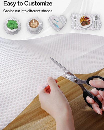 Shelf and Drawer Liner for Kitchen Cabinet, Non-Adhesive 18in x 360in Waterproof Contact Paper Refrigerator Liners Thickened Durable EVA Material Non Slip Mat for Dresser Cupboard Pantry Protector