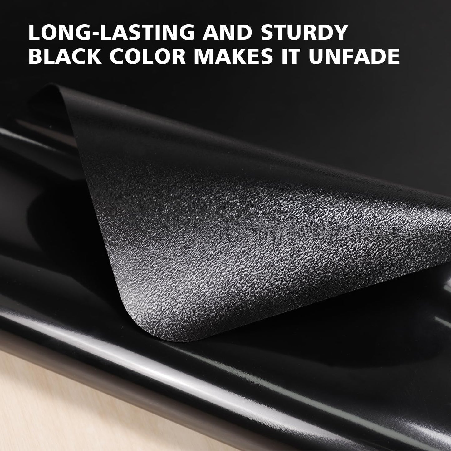 FURKIT Vinyl Floor Mat for Home, Black Waterproof Area Mat for Under Dining Room Table, Sturdy Plastic Rug Protector for Kitchen, Living Room, Yard, Garage, Large Baby Play Mat (4'×6')