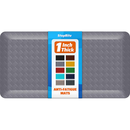 StepRite 1” Thick Kitchen Mats for Floor, Anti Fatigue Kitchen Rugs, Non-Slip,Heavy Duty Water Resistant Kitchen Rug, Standing Desk Mat for Friends, Family, Home, Kitchen, Office (39" x 20", Grey)