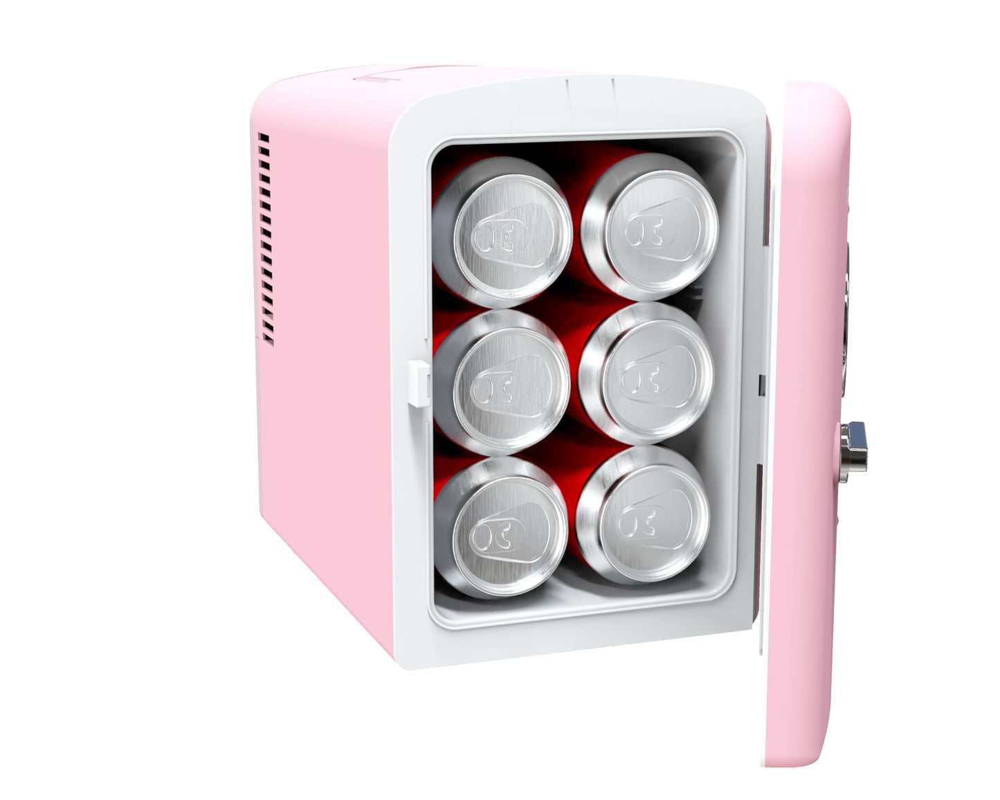 Frigidaire Retro 9-Can Mini Personal Fridge Portable Cooler for Car, Office, Bedroom, Dorm Room, or Cabin, 11.8" D x 7.1" W x 10.1" H, PINK