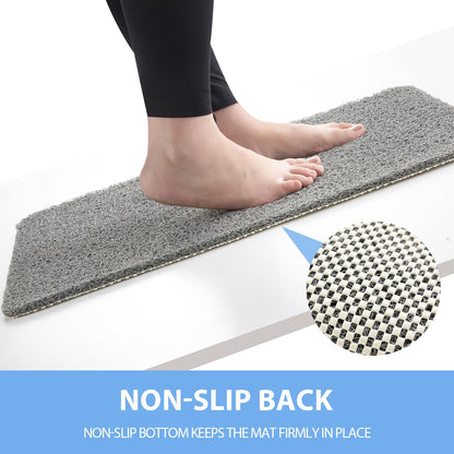 Hargiis Non-Slip Bathtub Mat, Anti Slip Shower Mat, Fast Drying Bathtub Mats, Foot Scrubber Mat, Anti Slip Mat for Tub, Floor, Bathroom, Kitchen, Home, Hotel (Grey 71"×24")