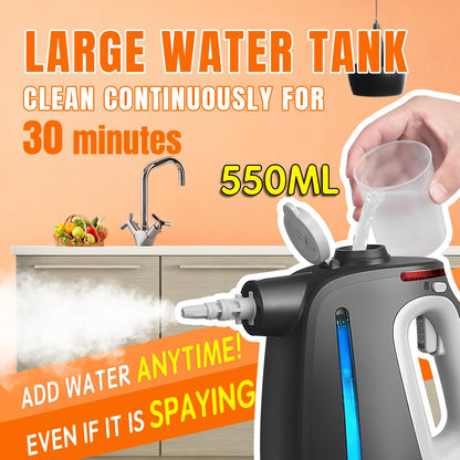 Pressurized Handheld Steam Cleaner for Home, Multi-Surface Steamer with 14 PCS Accessories for House Cleaning, 20S Fast Heat Up, 1350W Portable Steamer Cleaner with Safety Lock for Bathroom, Kitchen