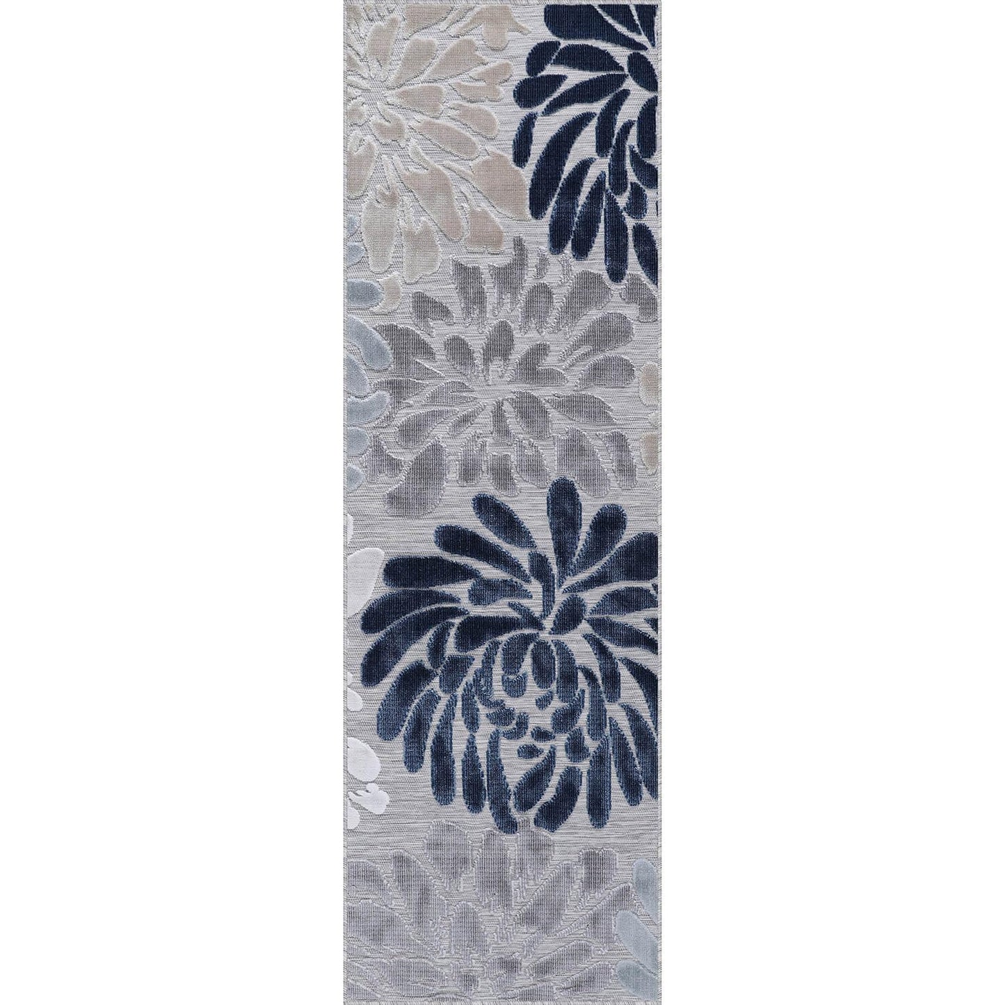 Luul Home Floral Indoor Outdoor Runner Rugs 2x7 Entryway Rug, Kitchen, Hallway Rug Washable Stain Resistant Outside Carpet Blue 2 x 7