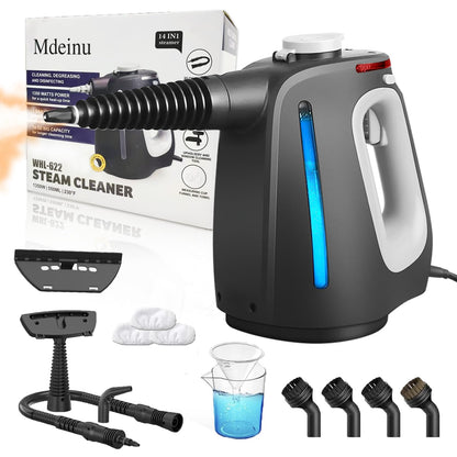 Pressurized Handheld Steam Cleaner for Home, Multi-Surface Steamer with 14 PCS Accessories for House Cleaning, 20S Fast Heat Up, 1350W Portable Steamer Cleaner with Safety Lock for Bathroom, Kitchen