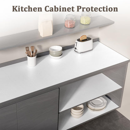 MIAONET Shelf Liner for Kitchen Cabinets 18" x 240" Non-Adhesive Non-Slip Drawer Liners for Dresser, Waterproof Washable Paper, Durable Protector Mat for Pantry Shelves Cupboards, White