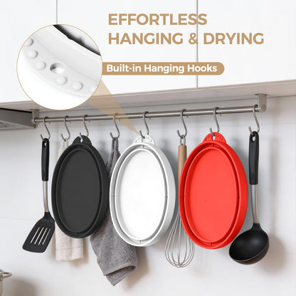 Forenee Collapsible Silicone Bowl Insert for KitchenAid 5-Qt Tilt-Head Mixer Bowl, Ultra-Thick Stable Liner, Raised Splash-Guard Rim, Easy-Release, Dishwasher Safe, Space-Saving 3-Pack for Home