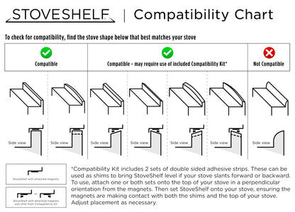 StoveShelf 20" Apartment Length Black Magnetic Shelf for Kitchen Stove - Kitchen Storage Solution with Zero Installation - Over Stove Spice Rack Organizer