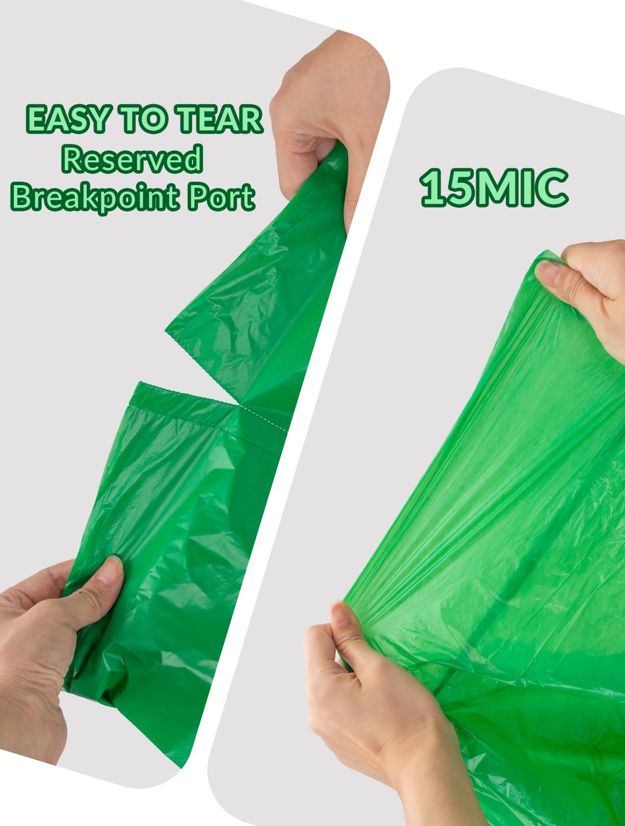 UMT Plastar 400 Count Compostable Trash Bags 10-12 Gallon, 24 x 24 Inch Biodegradable Kitchen Garbage Bags 15 Micron, Green Eco Friendly Small Trash Bags for Home, Office & Bathroom