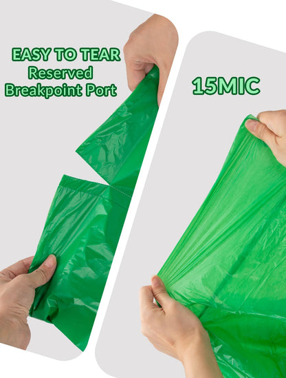 UMT Plastar 400 Count Compostable Trash Bags 10-12 Gallon, 24 x 24 Inch Biodegradable Kitchen Garbage Bags 15 Micron, Green Eco Friendly Small Trash Bags for Home, Office & Bathroom