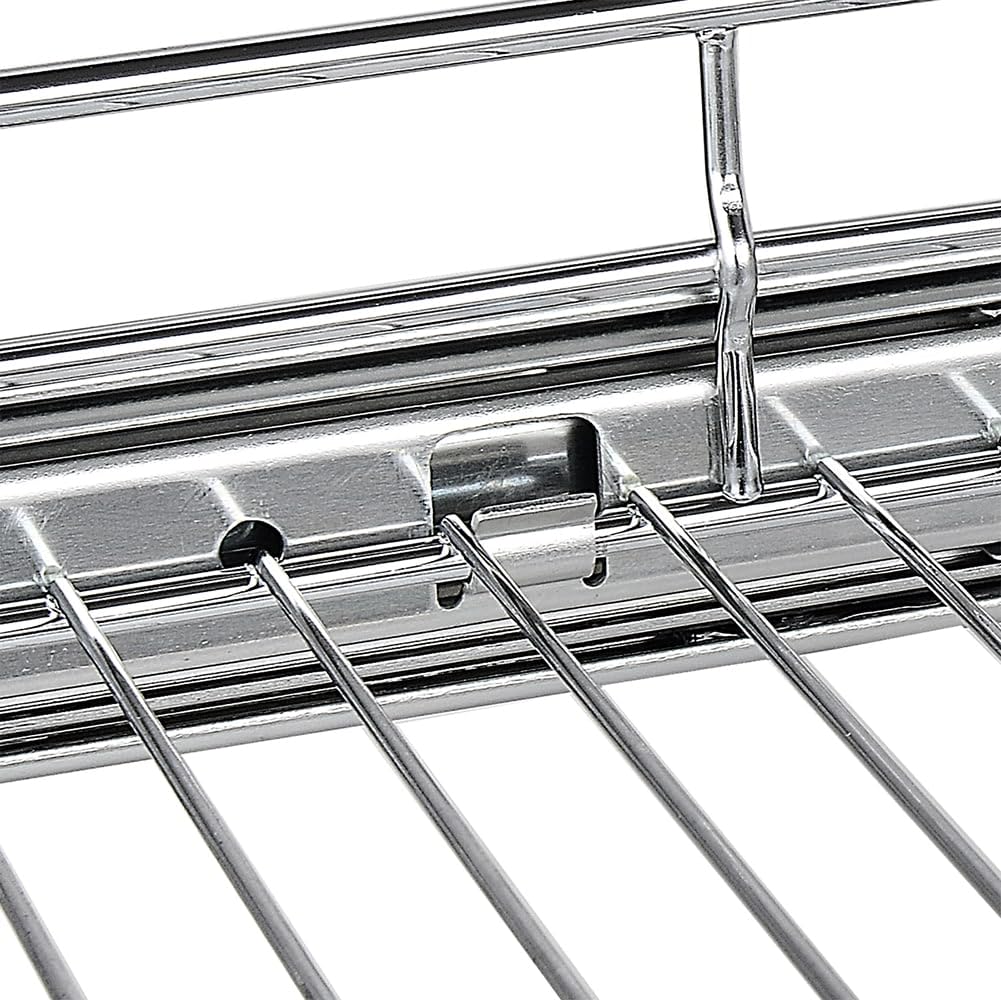 OCG Pull Out Cabinet Organizer (21" W x 21" D), Pull out Shelves 1 Tier, Cabinet Slide Out Shelves for Base Cabinet Organization in Kitchen Bathroom Pantry, Bottom Mount, Chrome Finish