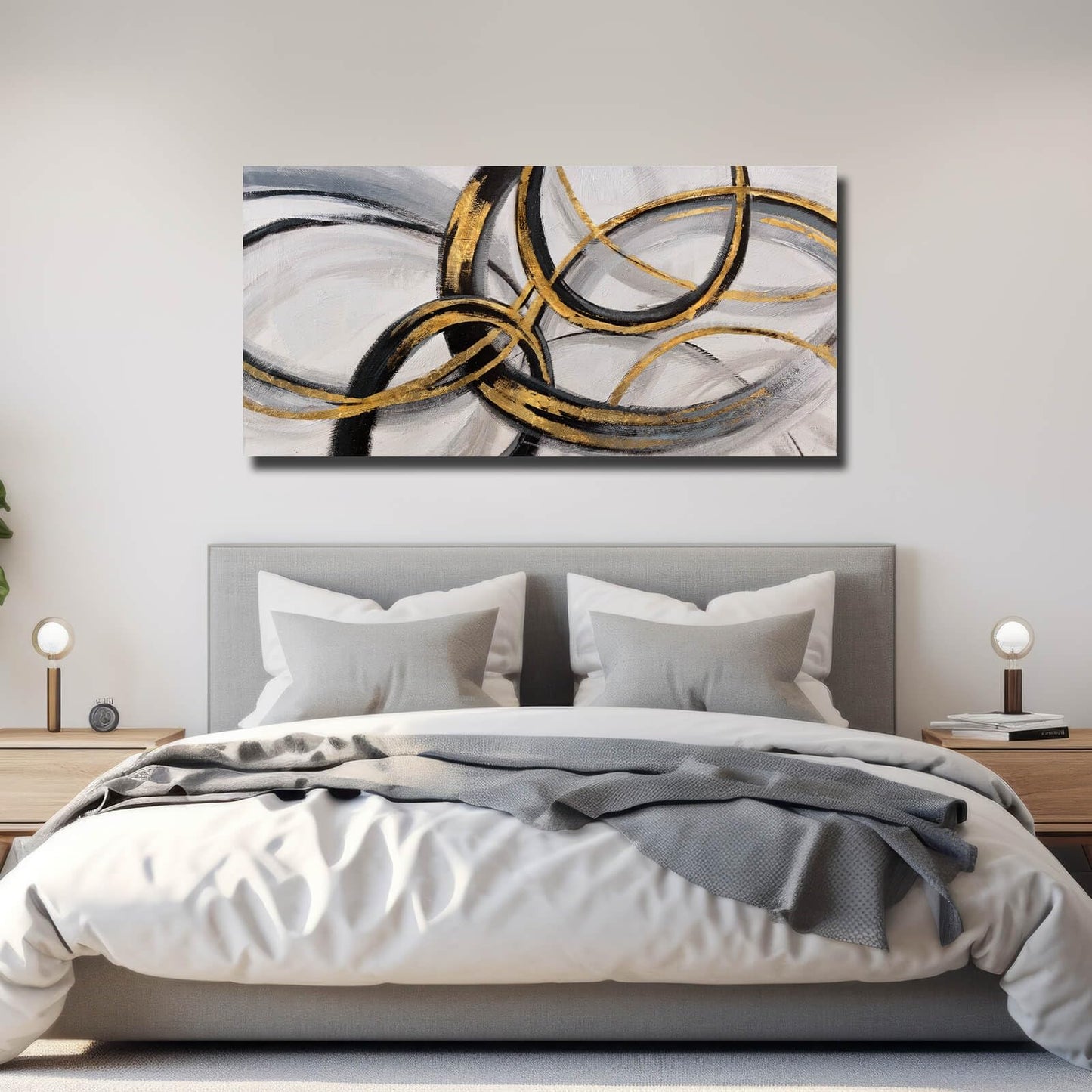SOUGUAN Canvas Wall Art - Black and White Artwork - Abstract Graffiti Painting - Wall Art for Living Room Bedroom Kitchen Home Wall Decorations 20x40 Inch
