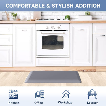 4/5 Inch Thick Kitchen Mats for Floor, StepRite Kitchen Rug for Standing Desk, Non-Slip, Thicker, Stain & Water Resistant, Comfort Anti Fatigue Floor Mat for Home, Kitchen, Office - Grey,54 * 22''