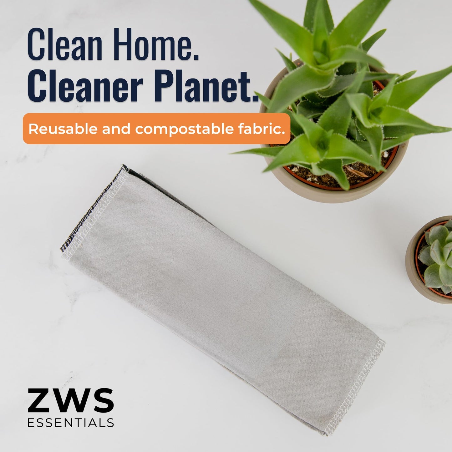 Zero Waste Reusable Paper Towels, Organic Cotton Flannel Wipes for Kitchen, Bathroom, Hand Drying, Pet Messes, and Counter Cleaning, Grey Tones, 24-Pack Gift Set