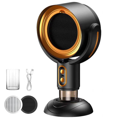 PuffHide Smoke Away Purifier Fan for Smoking Indoors, Portable Tabletop Smoke Extractor, Adjustable Angle, Compact Exhaust Fanfor Kitchen, BBQ & Home (Black & Gold)