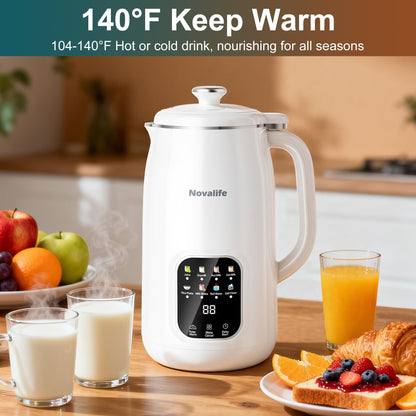 8 in 1 Nut Milk Maker Machine, 40oz Automatic Soy Milk Maker Blender, Homemade Soy Milk, Almond Milk, Oat Milk,Juice, Plant Based and Non Dairy Beverages, 12H Delay Start/Keep Warm/Self Cleaning