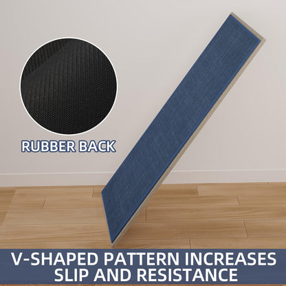 SUMLANS Kitchen Mat, Cushioned Non Slip Rugs for Kitchen Floor, Absorbent Runner Comfort Standing Mats Washable for Kitchen, Office, Home (Dark Blue, 35.4"x71")