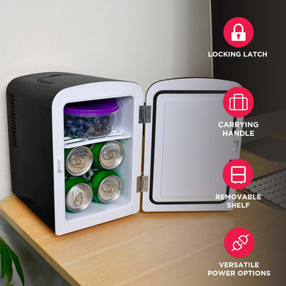 Frigidaire EFMIS151 Mini Portable Compact Personal Home Office Fridge Cooler BUILT IN SPEAKER, 4L Capacity, Chills Six 12 oz Cans, 100% Freon-Free & Eco Friendly