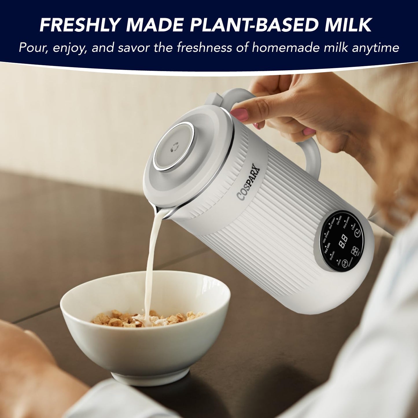8 in 1 Nut Milk Maker Machine Blender, 32oz Homemade Soy, Almond, Oat, Coconut, Plant Based and Non Dairy Beverages, Nutmilk Maker Machines – with Delay Start and Keep Warm Functions