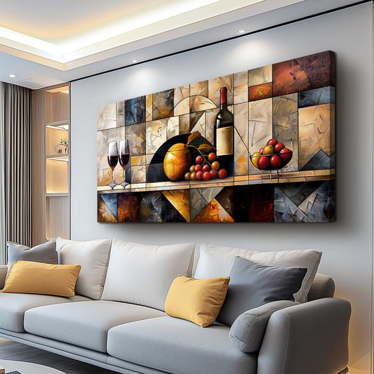 QIYILEXWART Canvas Wall Art For Living Room Wall Decor For Bedroom Kitchen Wall Decoration Wine Glass Landscape Painting Farmhouse Pictures Artwork Room Aesthetic Home Decor 20x40 In
