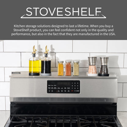 StoveShelf 20" Apartment Length Black Magnetic Shelf for Kitchen Stove - Kitchen Storage Solution with Zero Installation - Over Stove Spice Rack Organizer